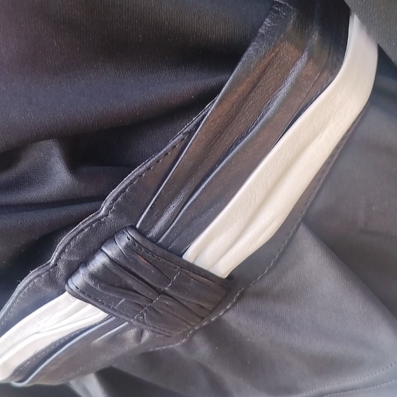Helene Angeli Maiden France Black And White Leather Waist Belt XS main image 4
